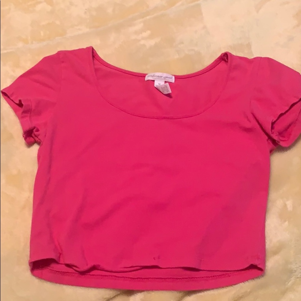 bright pink crop top